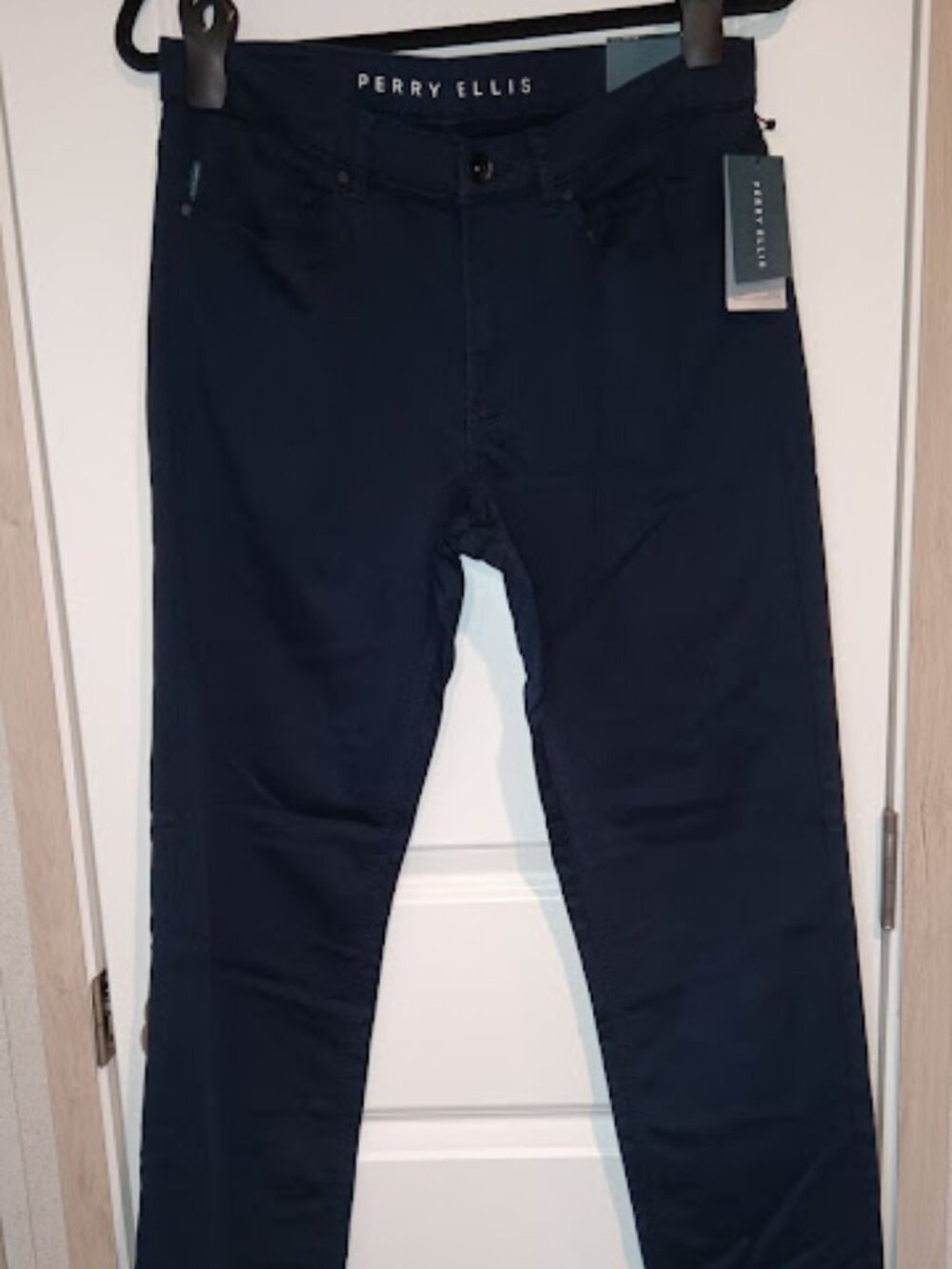 Perry Ellis Pants Mens 32x32 Anywhere Slim Fit Stretch Blue Golf Casual NWT